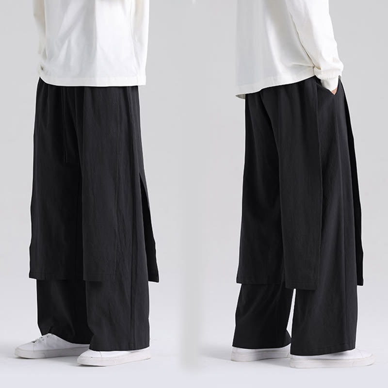 Buddha Stones Plain Patchwork Design Herren Baumwollhose mit Taschen - image 17