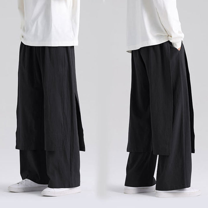 Buddha Stones Plain Patchwork Design Herren Baumwollhose mit Taschen - image 17