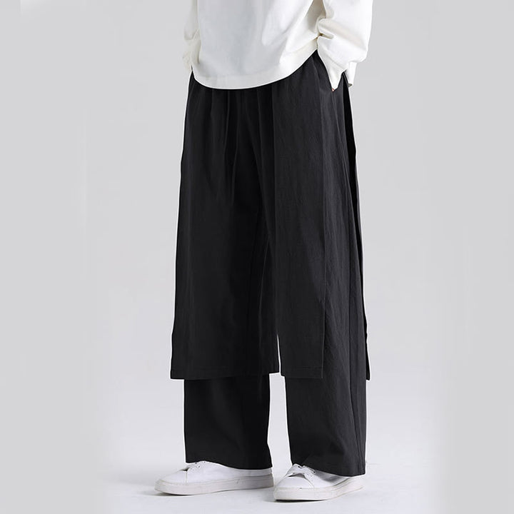 Buddha Stones Plain Patchwork Design Herren Baumwollhose mit Taschen - image 13