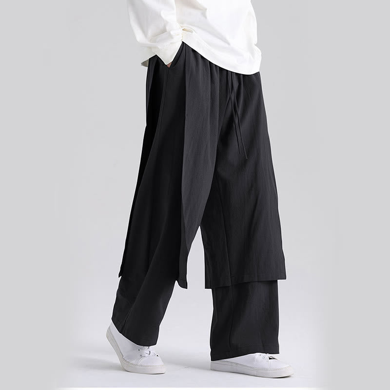 Buddha Stones Plain Patchwork Design Herren Baumwollhose mit Taschen - image 15