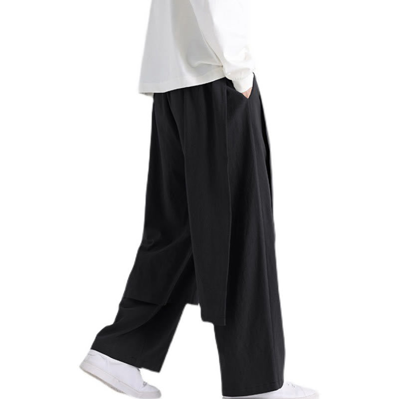 Buddha Stones Plain Patchwork Design Herren Baumwollhose mit Taschen - image 18