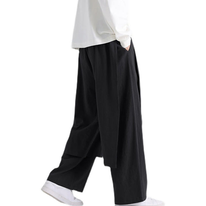Buddha Stones Plain Patchwork Design Herren Baumwollhose mit Taschen - image 18