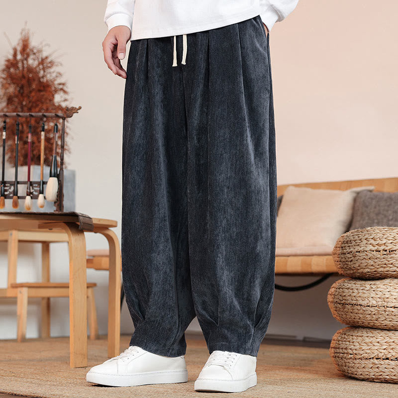 Buddha Stones Lässige, einfarbige, schlichte Herren-Baumwollhose mit Taschen - image 20