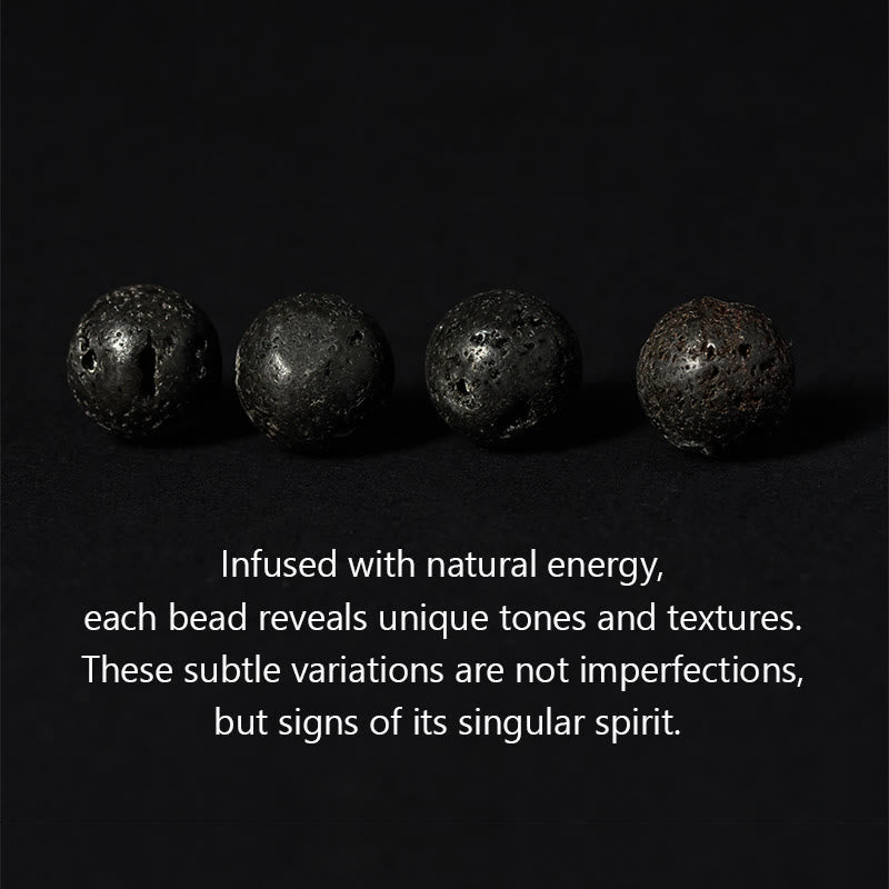 Buddha Stones Stützarmband aus natürlichem Lavastein mit Buddha-Gesicht - image 5