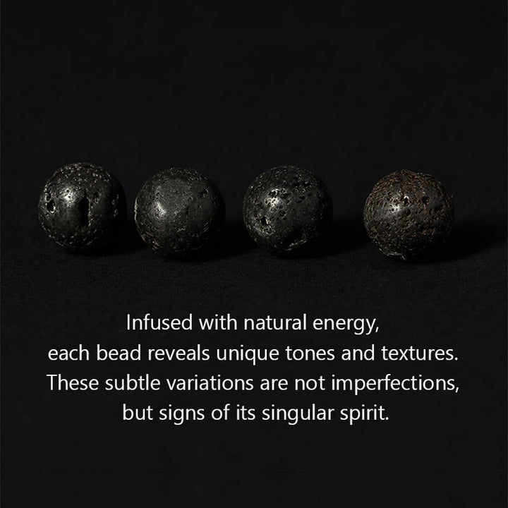 Buddha Stones Stützarmband aus natürlichem Lavastein mit Buddha-Gesicht - image 5