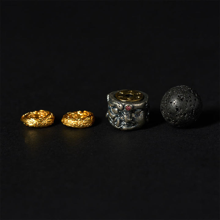 Buddha Stones Stützarmband aus natürlichem Lavastein mit Buddha-Gesicht - image 6