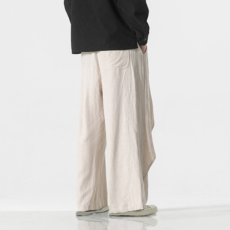 Buddha Stones Asymmetrisches Patch-Design Schlichte Herren-Baumwollhose mit Taschen - image 26