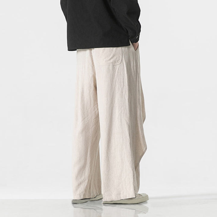 Buddha Stones Asymmetrisches Patch-Design Schlichte Herren-Baumwollhose mit Taschen - image 26