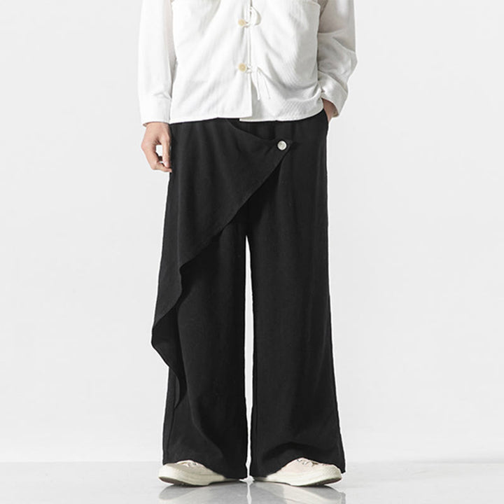 Buddha Stones Asymmetrisches Patch-Design Schlichte Herren-Baumwollhose mit Taschen - image 14