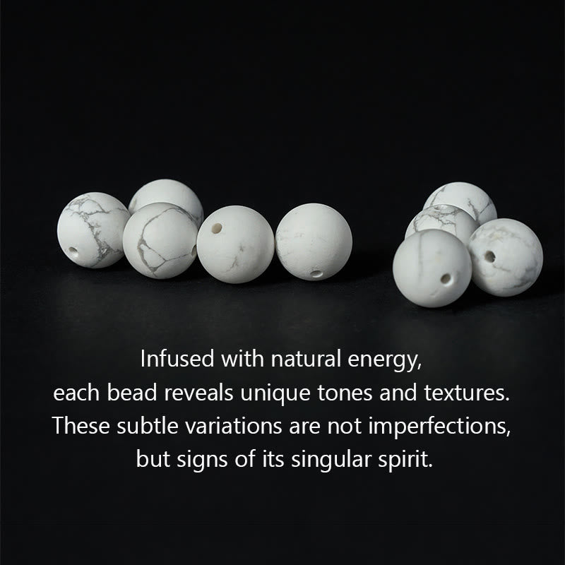 Buddha Stones, natürliche weiße Türkis-Perle, Om Mani Padme Hum, Segensarmband - image 5