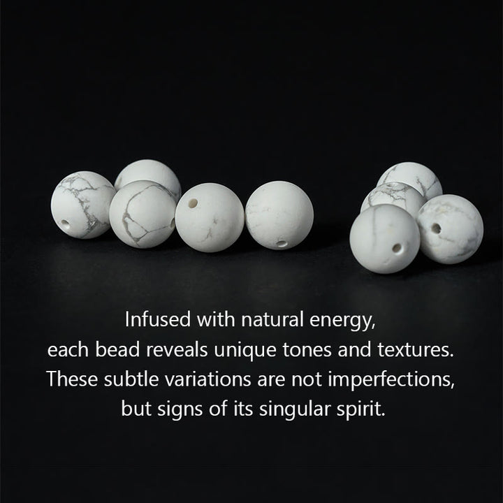 Buddha Stones, natürliche weiße Türkis-Perle, Om Mani Padme Hum, Segensarmband - image 5