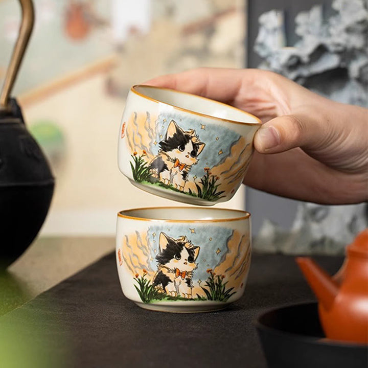Buddha Stones Süße Fliege Katze Teetasse Kung Fu Teetasse - image 6
