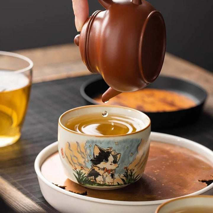 Buddha Stones Süße Fliege Katze Teetasse Kung Fu Teetasse - image 7