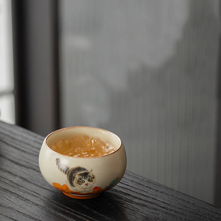 Buddha Stones Süße Persimmon Katze Teetasse Kung Fu Teetasse - image 5