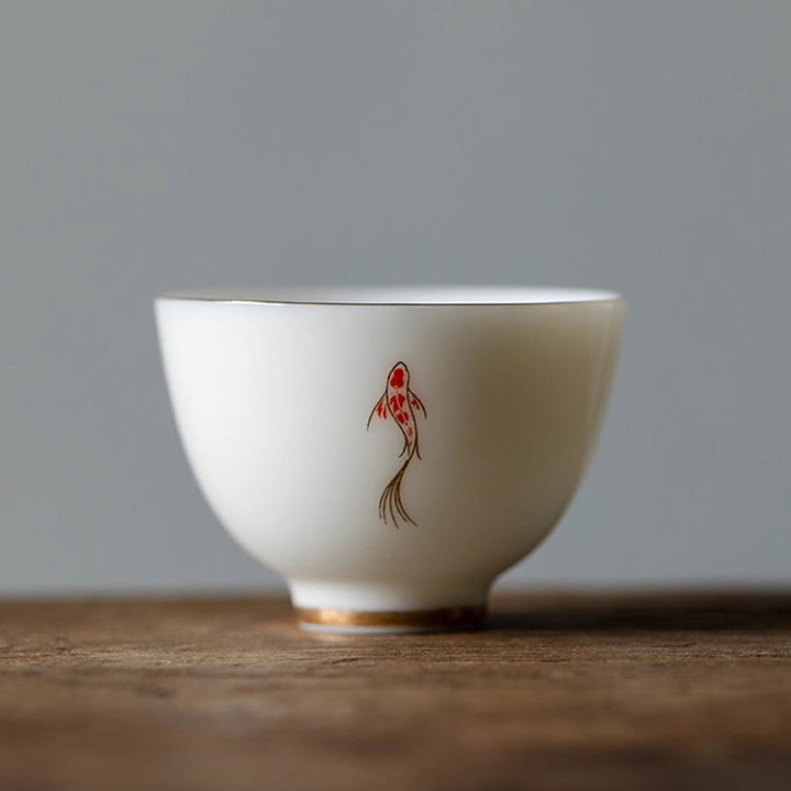 Buddha Stones Koi Fisch Teetasse Kung Fu Teetasse - Koi-Fisch 5,4 cm * 3,9 cm * 40 ml - image 11