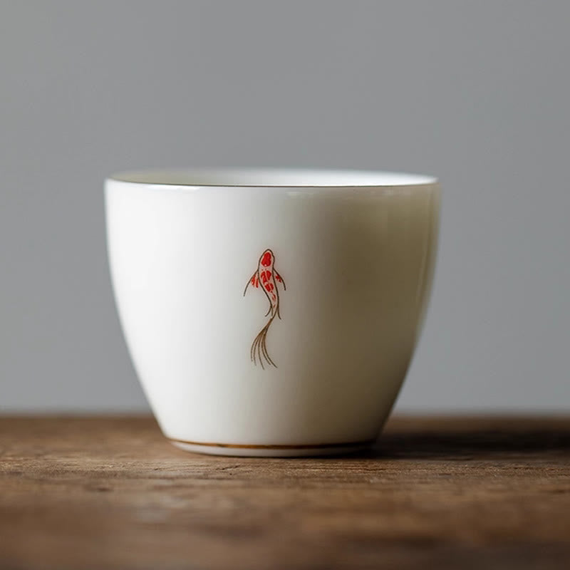 Buddha Stones Koi Fisch Teetasse Kung Fu Teetasse - Koi-Fisch 5,6 cm * 4,7 cm * 50 ml - image 13