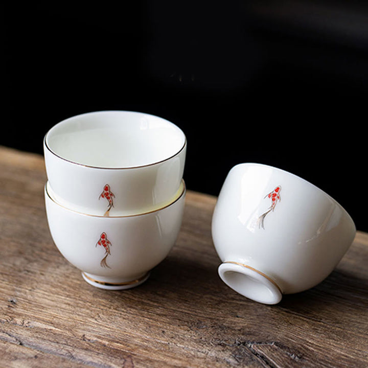 Buddha Stones Koi Fisch Teetasse Kung Fu Teetasse - Koi-Fisch 5,9 cm * 4,3 cm * 50 ml - image 0