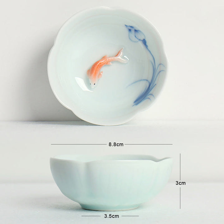 Buddha Stones ​​Koi Fisch Lotus Hand Teetasse Kung Fu Teetasse - image 6