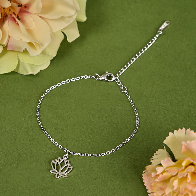 Buddha Stones Lotus Muster Titan Stahl Erleuchtung Armband - image 1