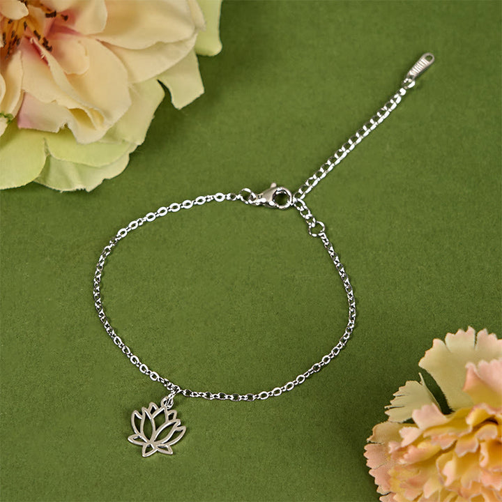 Buddha Stones Lotus Muster Titan Stahl Erleuchtung Armband - image 1