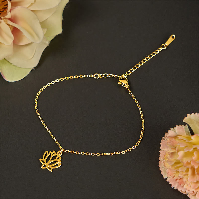 Buddha Stones Lotus Muster Titan Stahl Erleuchtung Armband - Golden (Handgelenkumfang: 15–20 cm) - image 9