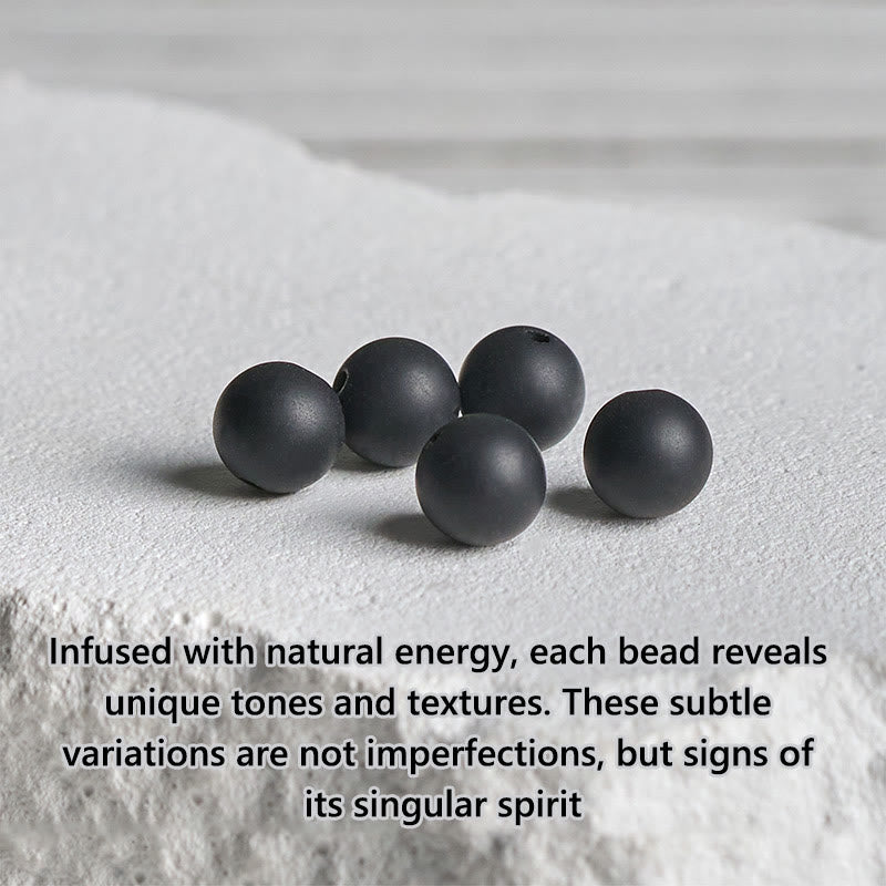Buddha Stones Natürlicher mattierter schwarzer Onyx Bildjaspis Glücksarmband - image 6