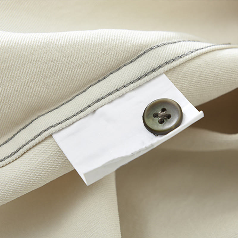 Buddha Stones Commute Buttons Langarm Plain Shirt Herren Kleidung mit Tasche - image 12