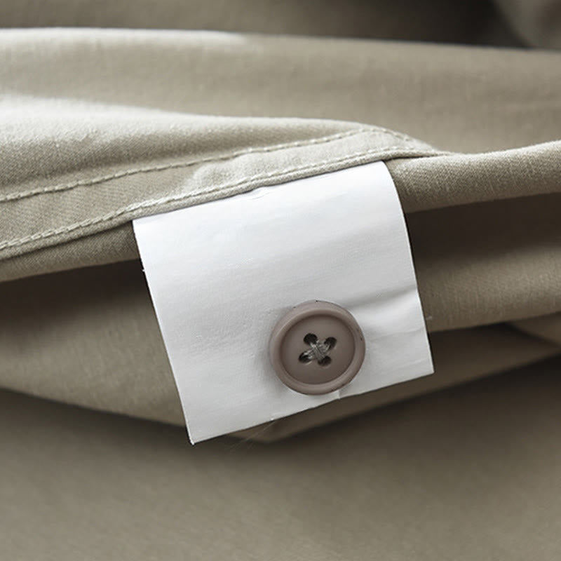 Buddha Stones Daily Plain Buttons Design Herren Langarmhemd aus reiner Baumwolle mit Taschen - image 9
