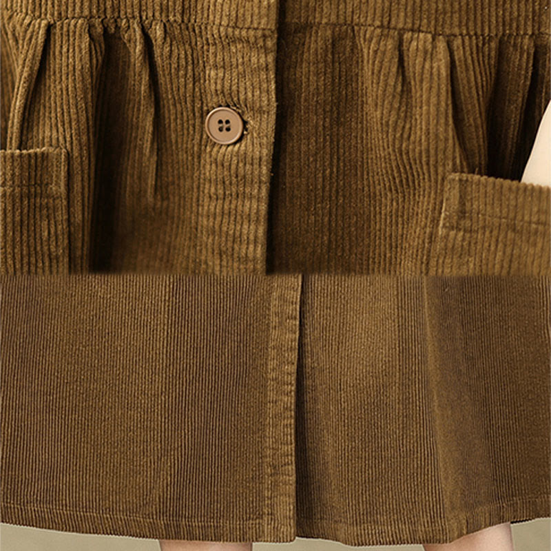 Buddha Stones – Ärmelloses Midikleid aus Baumwollcord im Retro-Knopfdesign mit Taschen - image 19