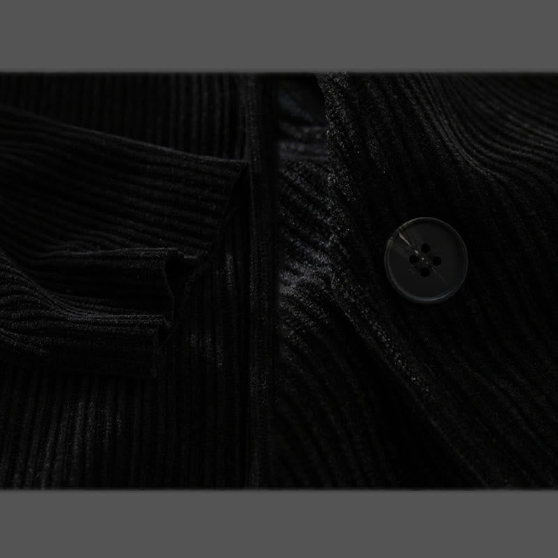 Buddha Stones Commute V-Ausschnitt Einfaches geripptes Texturdesign Langarm Herrenjacke - image 16