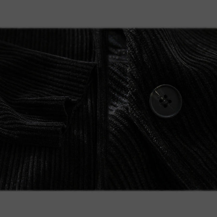 Buddha Stones Commute V-Ausschnitt Einfaches geripptes Texturdesign Langarm Herrenjacke - image 16