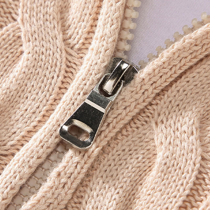 Buddha Stones Winter Strukturierter Herren-Langarmpullover aus Baumwolle mit hohem Kragen und Reißverschluss - image 9