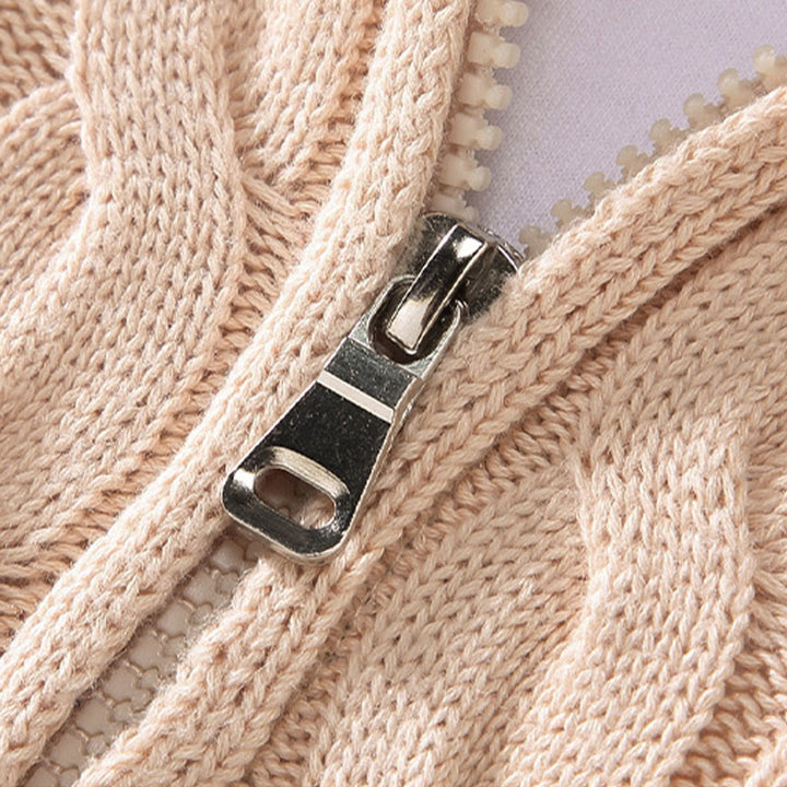 Buddha Stones Winter Strukturierter Herren-Langarmpullover aus Baumwolle mit hohem Kragen und Reißverschluss - image 9