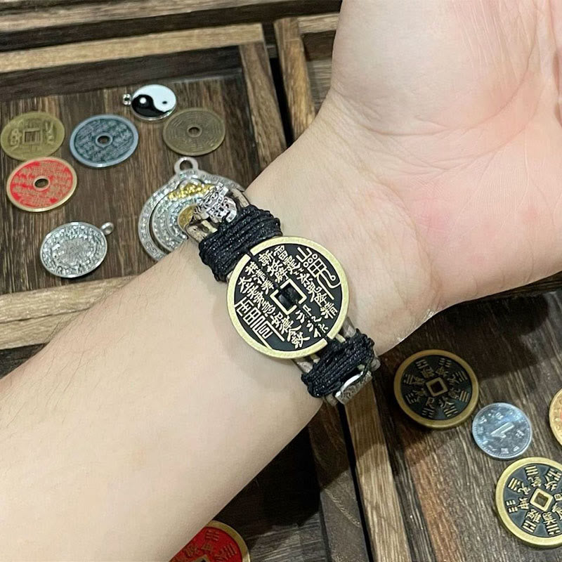 Buddha Stones Pixiu Mountain Ghosts Geld ausgeben Glück Leder Uhrenarmband  - image 9