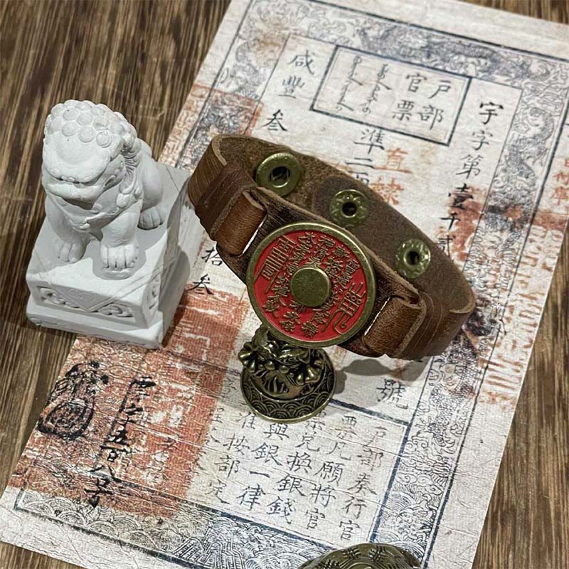 Buddha Stones Zinnober Berggeister Geld ausgeben Segen Leder Uhrenarmband  - image 2