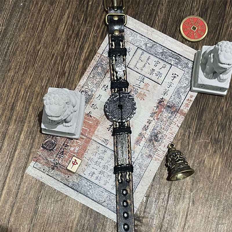 Buddha Stones , Drache, Pixiu, Berggeister, Geld ausgeben, Glück, Lederarmband  - image 2