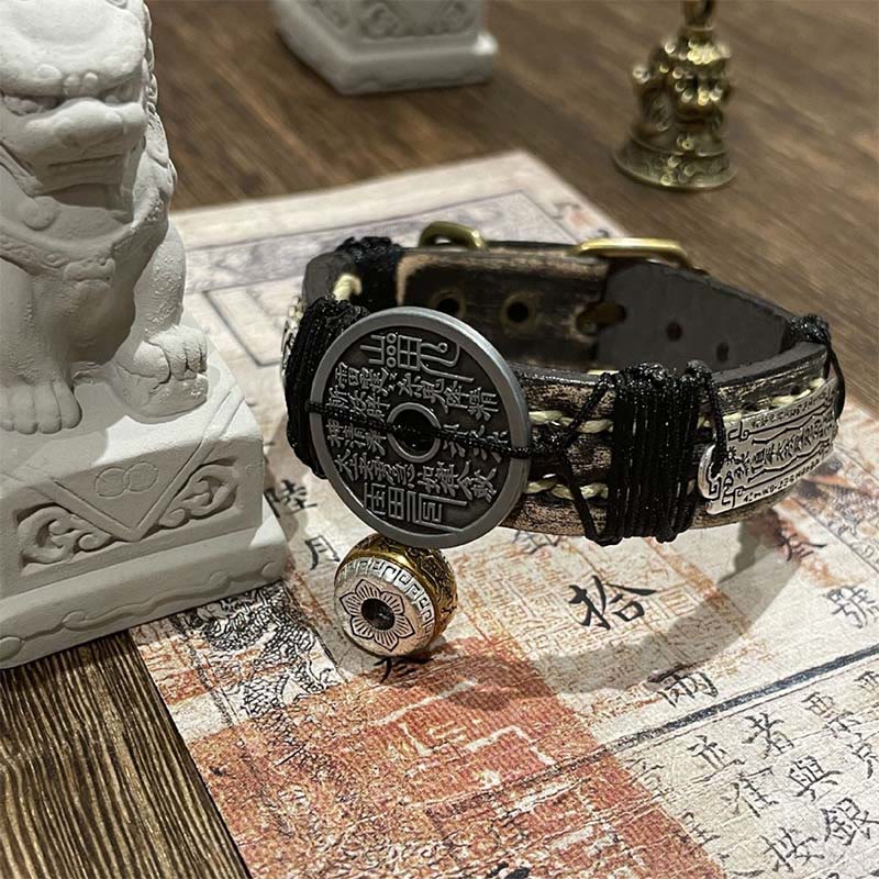 Buddha Stones ​​Fünf-Kaiser-Münzen Berggeister Geld ausgeben Glück Lederarmband  - image 1