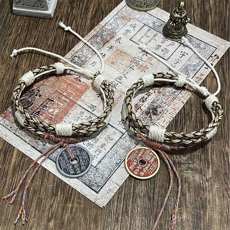 Buddha Stones Mehrschichtiges Berggeister-Armband mit buntem geflochtenem Seil  - image 4