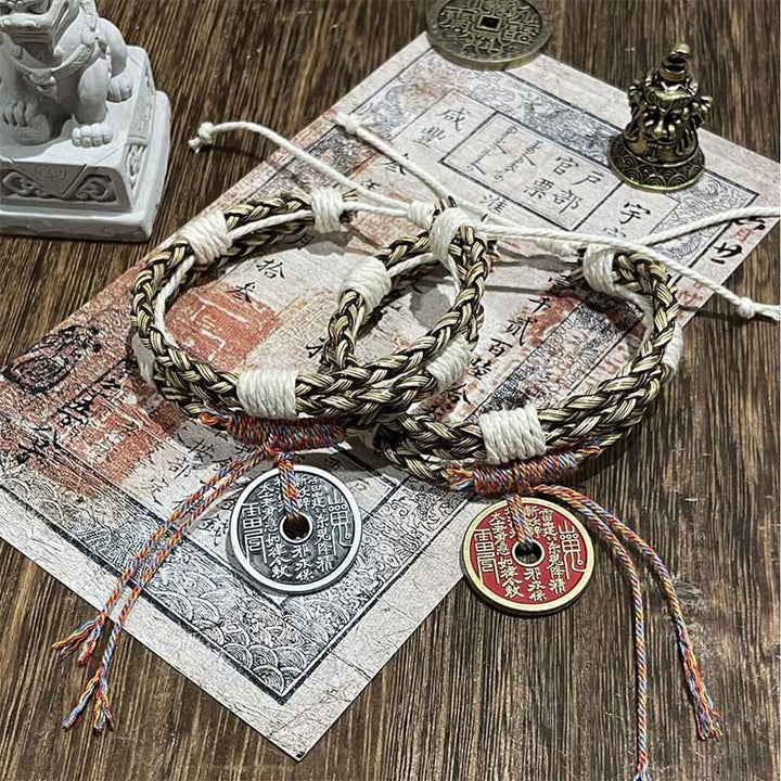 Buddha Stones Mehrschichtiges Berggeister-Armband mit buntem geflochtenem Seil  - image 5