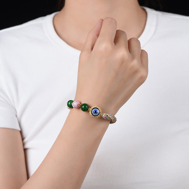 Buddha Stones Tibet Evil Eye Nine Tailed Fox Thangka Halten Sie böse Geister fern String Armband - image 4