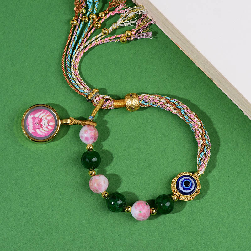 Buddha Stones Tibet Evil Eye Nine Tailed Fox Thangka Halten Sie böse Geister fern String Armband - image 1