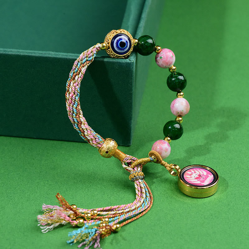 Buddha Stones Tibet Evil Eye Nine Tailed Fox Thangka Halten Sie böse Geister fern String Armband - Thangka mit neunschwänzigem Fuchs (Handgelenkumfang: 15–23 cm) - image 0