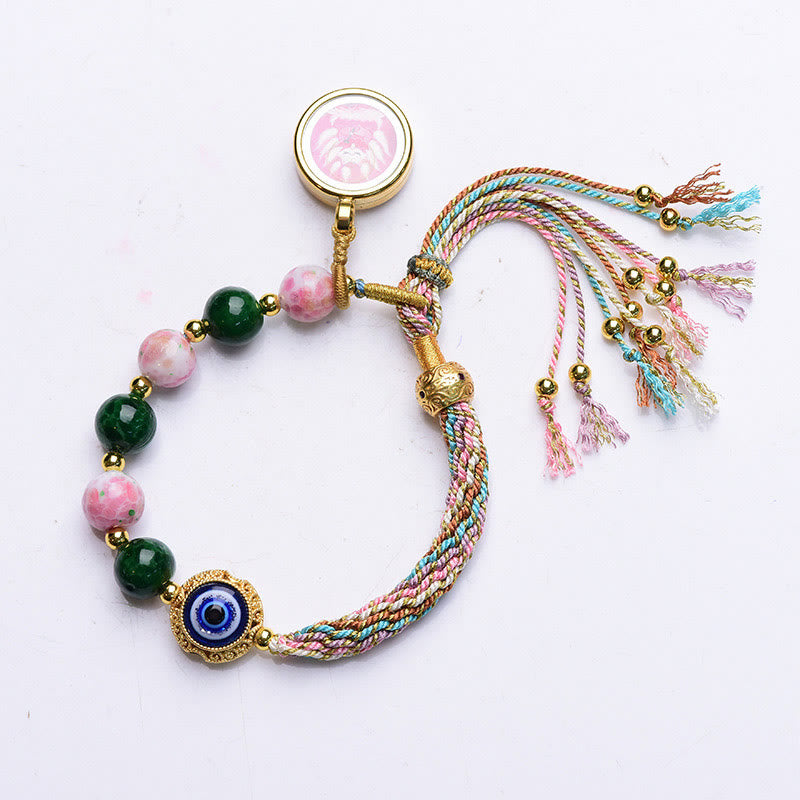 Buddha Stones Tibet Evil Eye Nine Tailed Fox Thangka Halten Sie böse Geister fern String Armband - image 12