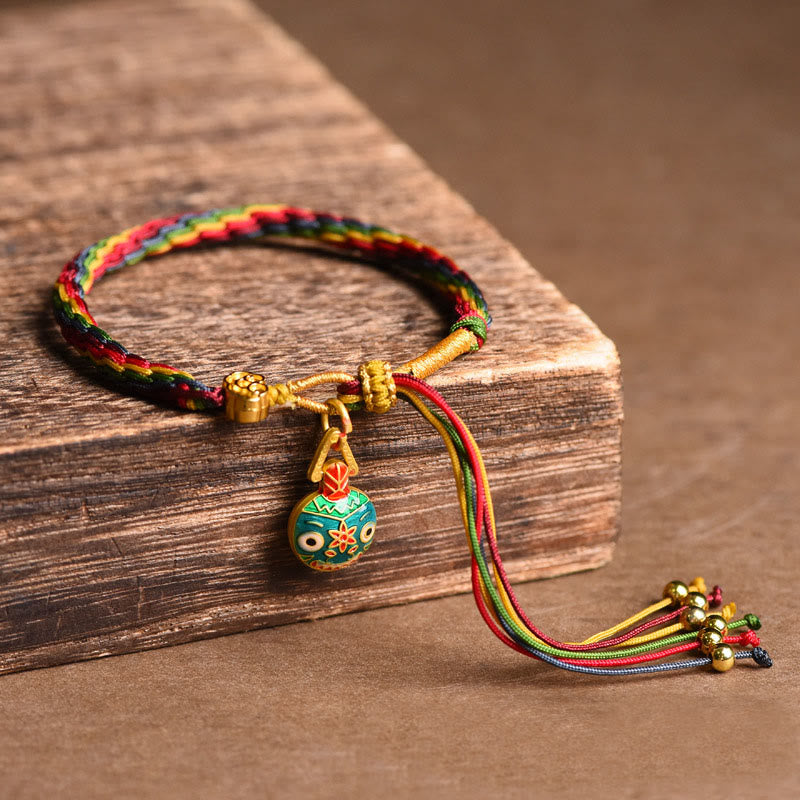 Buddha Stones Tibet Gold Swallowing Beast Family Luck Knot Braid Buntes String-Armband - Goldschluckender Biestvater (Handgelenkumfang: 15–23 cm) - image 9