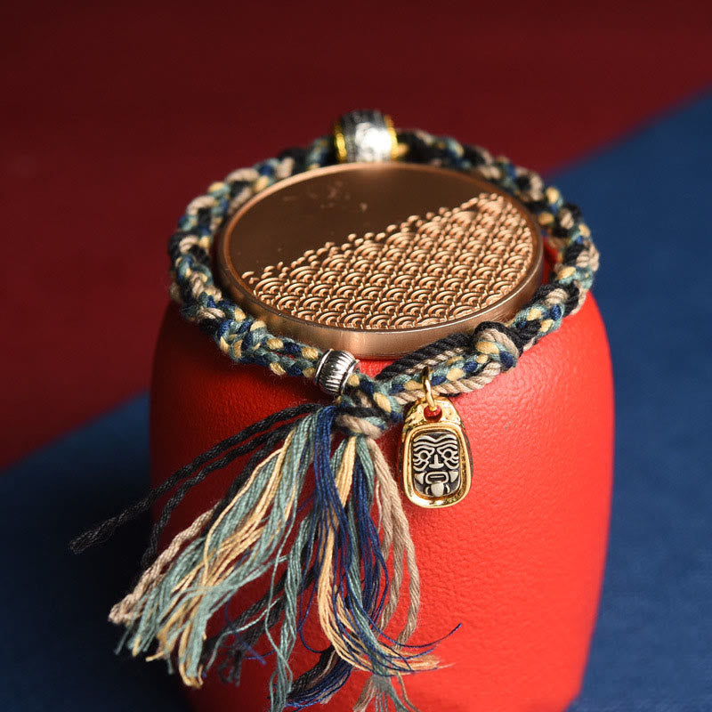 Buddha Stones ​​Tibet Om Mani Padme Hum Geschnitzte Zakiram Fokus Seil Armband - image 1