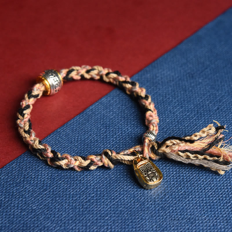 Buddha Stones ​​Tibet Om Mani Padme Hum Geschnitzte Zakiram Fokus Seil Armband - image 5