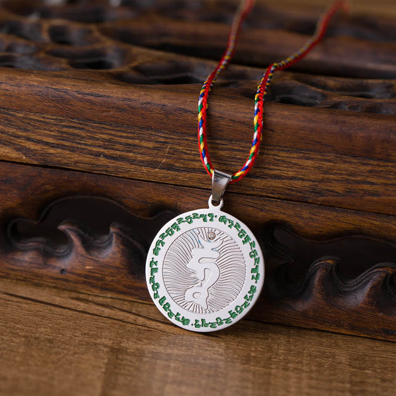 Buddha Stones ​​Bodhisattva Tara Titan Stahl Glaube farbige Seil Halskette Anhänger - image 1