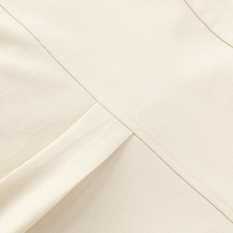 Buddha Stones Solid Fall Langarm Versteckter Halbknopf Design Herrenhemden - image 5