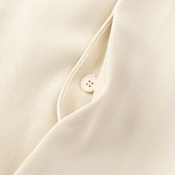 Buddha Stones Solid Fall Langarm Versteckter Halbknopf Design Herrenhemden - image 4