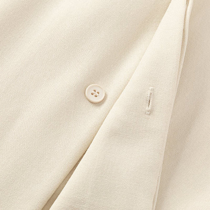 Buddha Stones Solid Fall Langarm Versteckter Halbknopf Design Herrenhemden - image 3